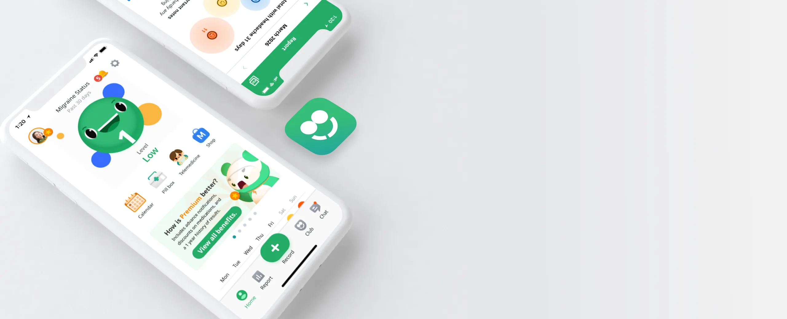 แอป Smile Migraine ดาวน์โหลดได้ทั้ง App Store และ Google Play